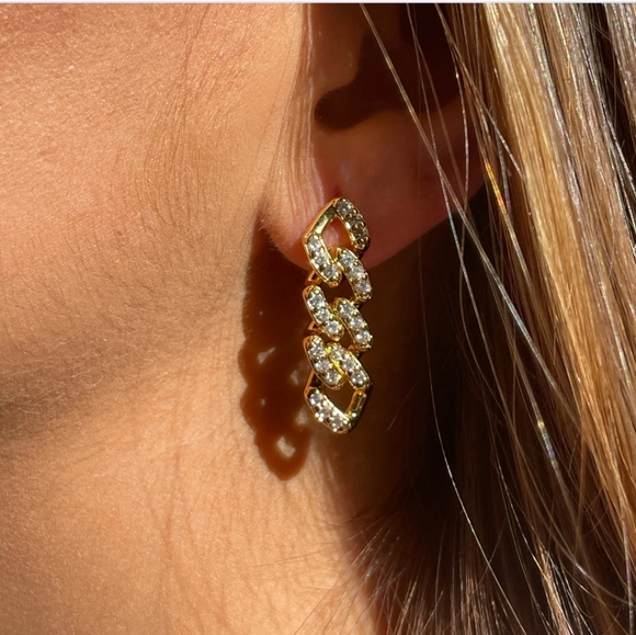 Crystal Haze Mexican Chain Drop m Earring - Picture 1 of 4